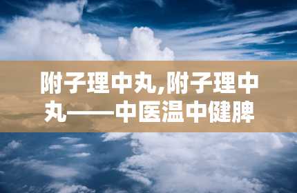 附子理中丸,附子理中丸——中医温中健脾的瑰宝