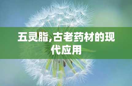 五灵脂,古老药材的现代应用