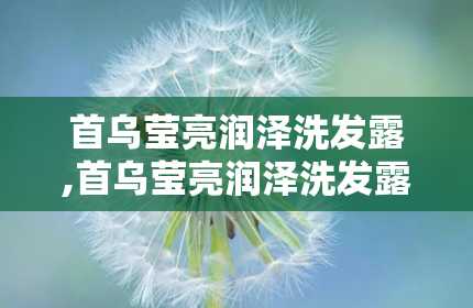 首乌莹亮润泽洗发露,首乌莹亮润泽洗发露——呵护秀发的天然选择