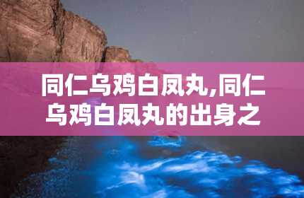 同仁乌鸡白凤丸,同仁乌鸡白凤丸的出身之谜