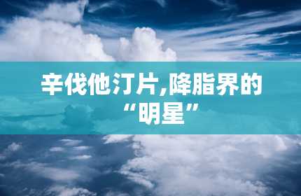 辛伐他汀片,降脂界的“明星”